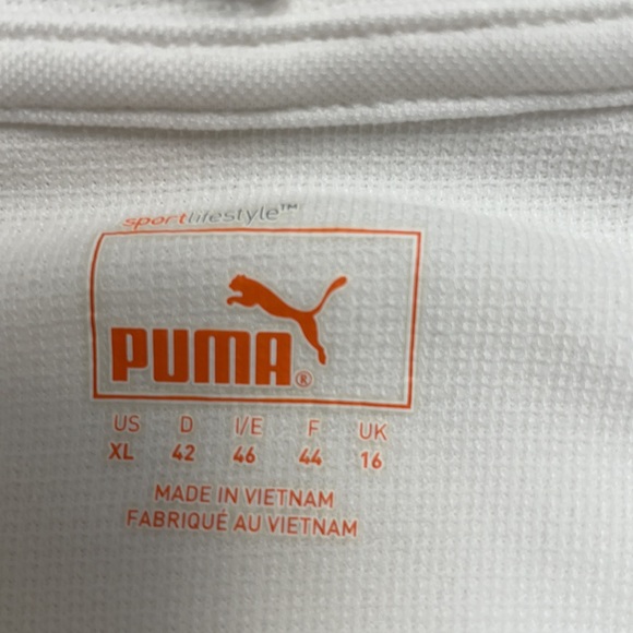 Puma white dry long sleeve shirt. Top FINAL SALE PRICE BEFORE REMOVAL - Picture 4 of 5